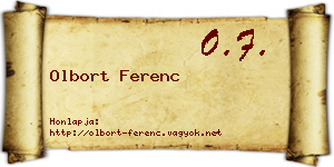 Olbort Ferenc névjegykártya