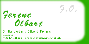 ferenc olbort business card